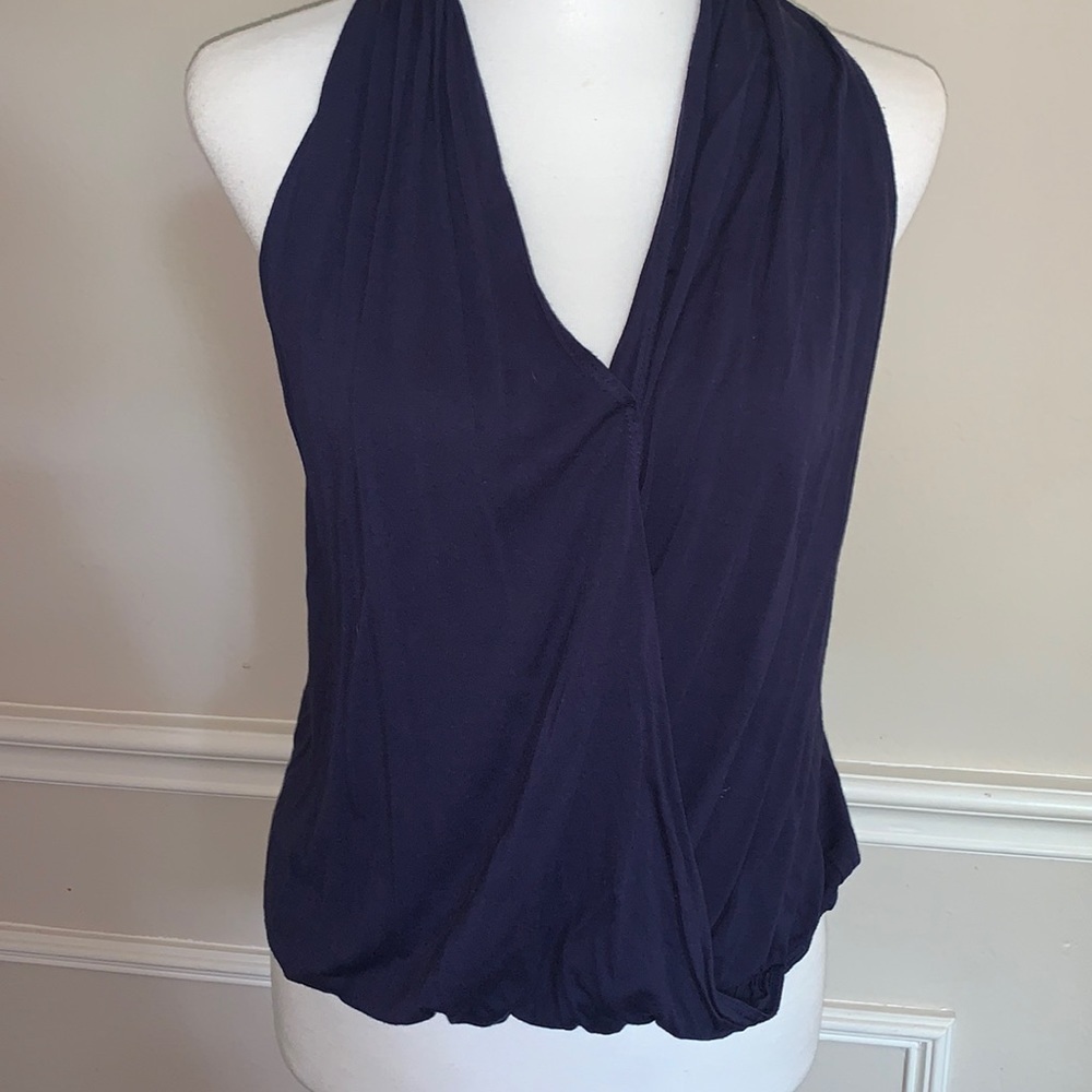 𝅺max Edition Sleeveless Navy faux wrap top Size S